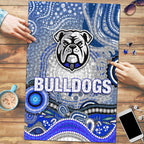 Canterbury Bankstown Bulldogs Rugby Puzzle Australian Aboriginal Dot Painting Style