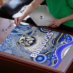 Canterbury Bankstown Bulldogs Rugby Puzzle Australian Aboriginal Dot Painting Style