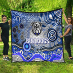 Canterbury Bankstown Bulldogs Rugby Quilt Australian Aboriginal Dot Painting Style