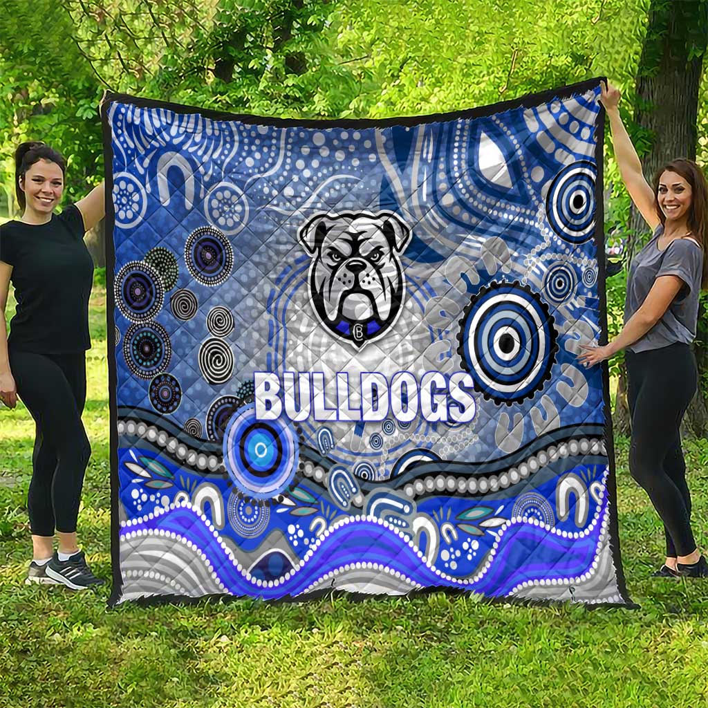 Canterbury Bankstown Bulldogs Rugby Quilt Australian Aboriginal Dot Painting Style