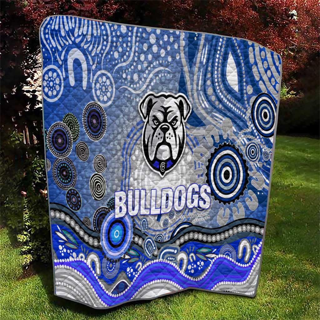 Canterbury Bankstown Bulldogs Rugby Quilt Australian Aboriginal Dot Painting Style