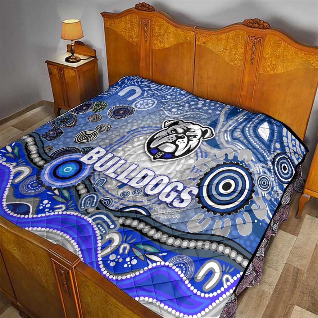 Canterbury Bankstown Bulldogs Rugby Quilt Australian Aboriginal Dot Painting Style
