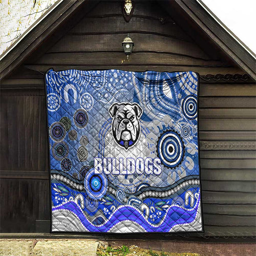Canterbury Bankstown Bulldogs Rugby Quilt Australian Aboriginal Dot Painting Style