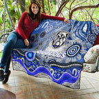 Canterbury Bankstown Bulldogs Rugby Quilt Australian Aboriginal Dot Painting Style
