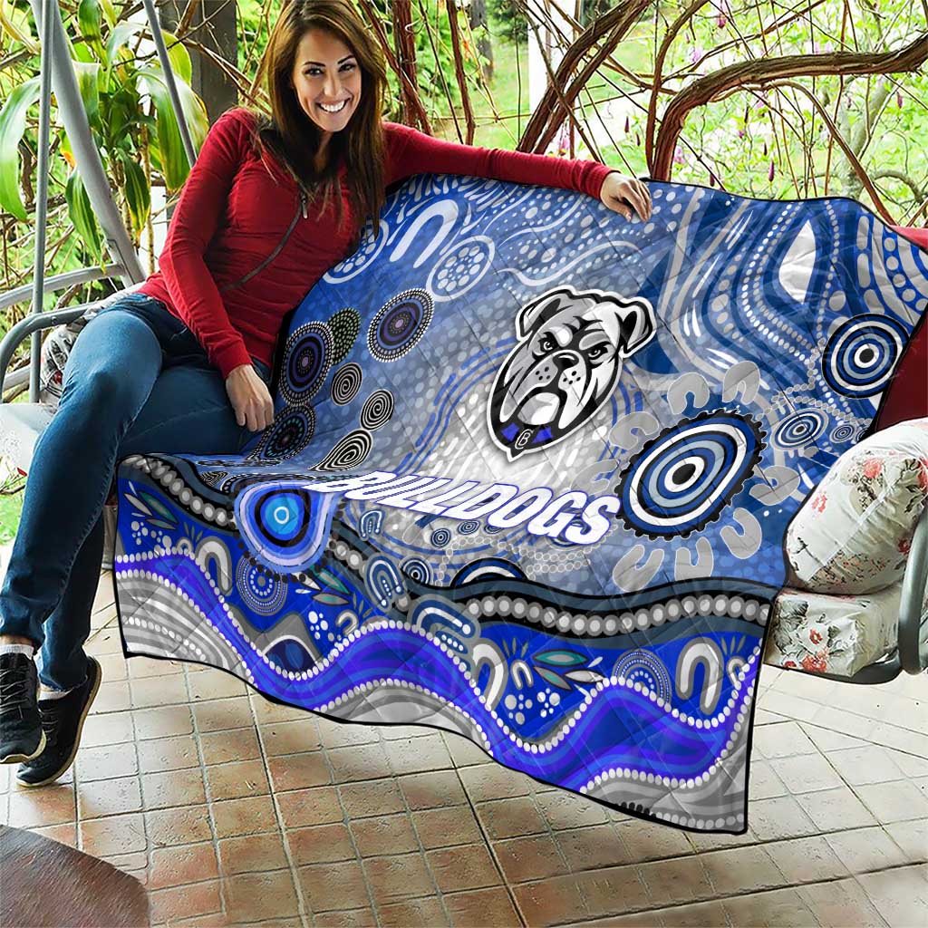 Canterbury Bankstown Bulldogs Rugby Quilt Australian Aboriginal Dot Painting Style