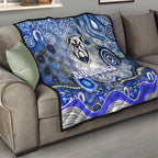 Canterbury Bankstown Bulldogs Rugby Quilt Australian Aboriginal Dot Painting Style