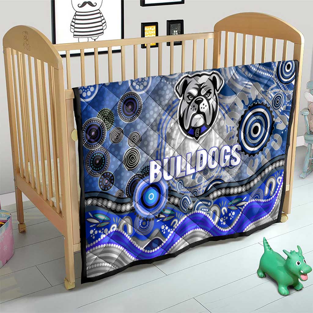 Canterbury Bankstown Bulldogs Rugby Quilt Australian Aboriginal Dot Painting Style