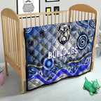 Canterbury Bankstown Bulldogs Rugby Quilt Australian Aboriginal Dot Painting Style