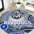 Canterbury Bankstown Bulldogs Rugby Round Carpet Australian Aboriginal Dot Painting Style