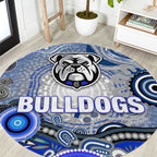 Canterbury Bankstown Bulldogs Rugby Round Carpet Australian Aboriginal Dot Painting Style