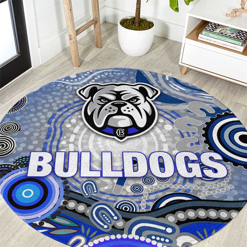 Canterbury Bankstown Bulldogs Rugby Round Carpet Australian Aboriginal Dot Painting Style