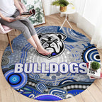Canterbury Bankstown Bulldogs Rugby Round Carpet Australian Aboriginal Dot Painting Style