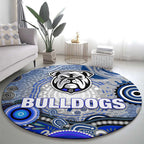 Canterbury Bankstown Bulldogs Rugby Round Carpet Australian Aboriginal Dot Painting Style