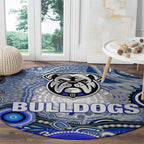 Canterbury Bankstown Bulldogs Rugby Round Carpet Australian Aboriginal Dot Painting Style