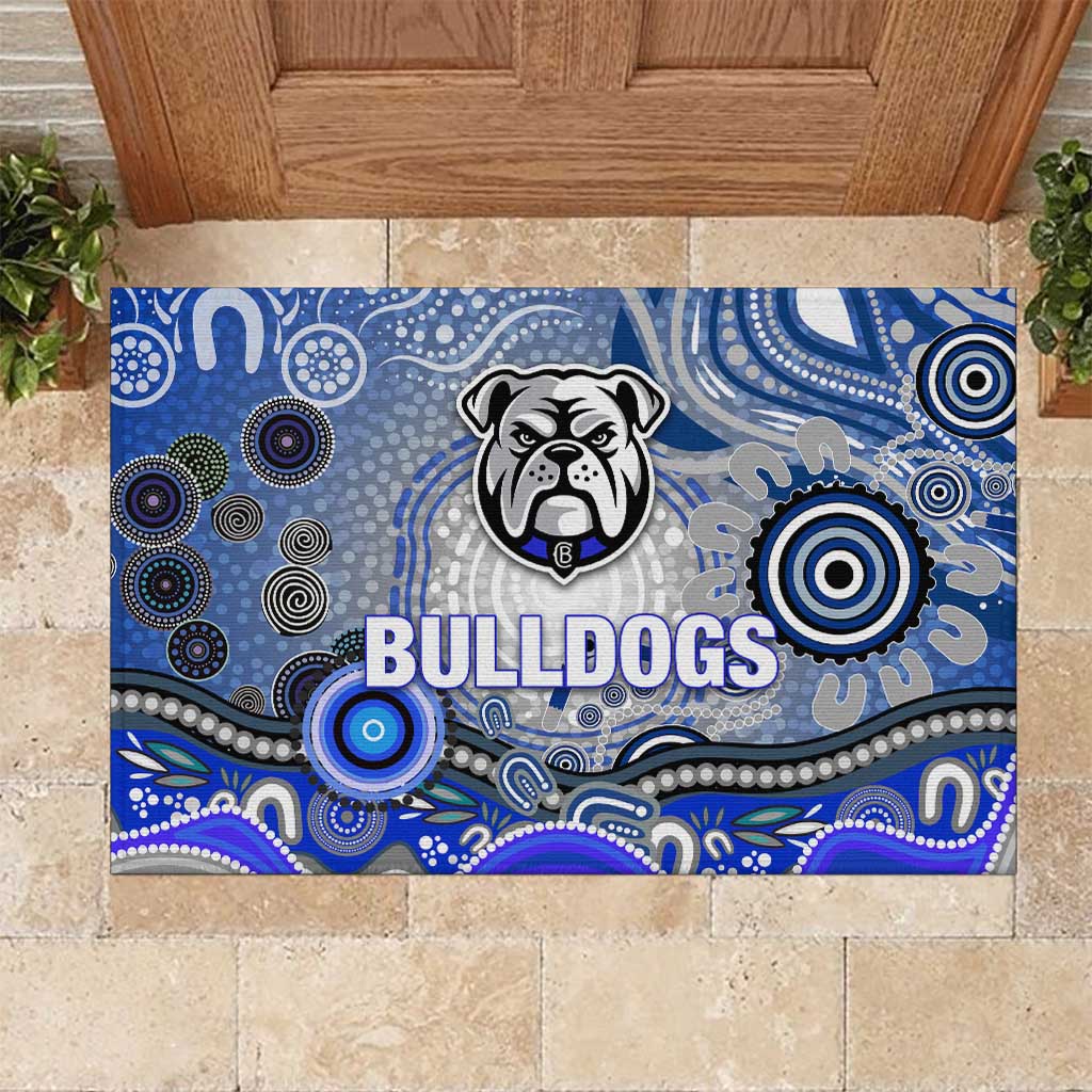 Canterbury Bankstown Bulldogs Rugby Rubber Doormat Australian Aboriginal Dot Painting Style