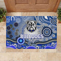Canterbury Bankstown Bulldogs Rugby Rubber Doormat Australian Aboriginal Dot Painting Style