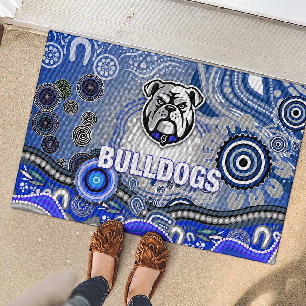 Canterbury Bankstown Bulldogs Rugby Rubber Doormat Australian Aboriginal Dot Painting Style