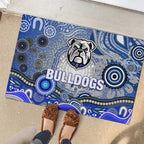Canterbury Bankstown Bulldogs Rugby Rubber Doormat Australian Aboriginal Dot Painting Style