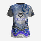 Canterbury Bankstown Bulldogs Rugby Scrub Top Australian Aboriginal Dot Painting Style