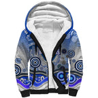 Canterbury Bankstown Bulldogs Rugby Sherpa Hoodie Australian Aboriginal Dot Painting Style