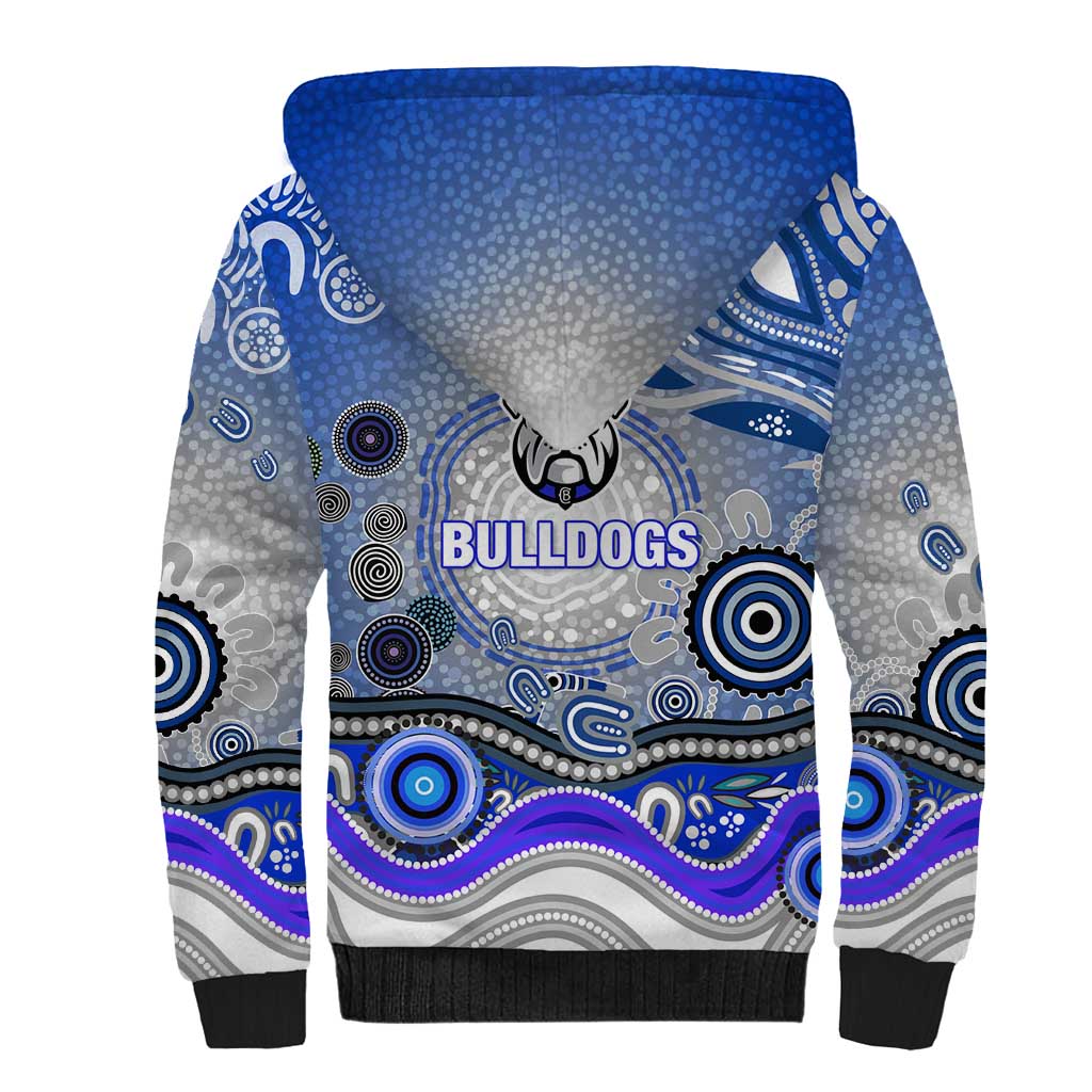 Canterbury Bankstown Bulldogs Rugby Sherpa Hoodie Australian Aboriginal Dot Painting Style