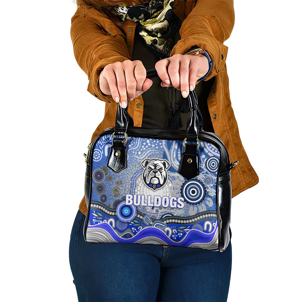 Canterbury Bankstown Bulldogs Rugby Shoulder Handbag Australian Aboriginal Dot Painting Style