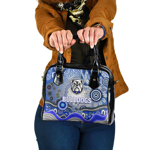 Canterbury Bankstown Bulldogs Rugby Shoulder Handbag Australian Aboriginal Dot Painting Style