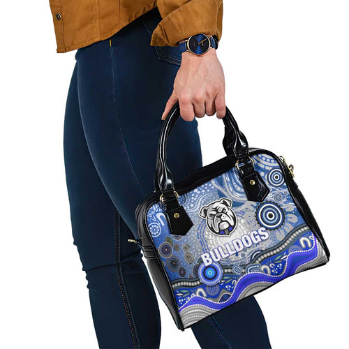 Canterbury Bankstown Bulldogs Rugby Shoulder Handbag Australian Aboriginal Dot Painting Style