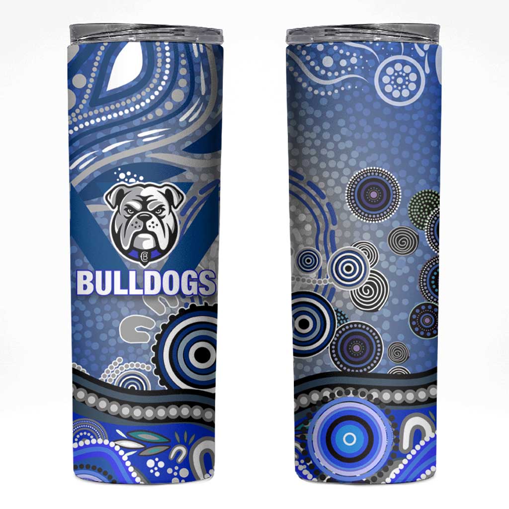 Canterbury Bankstown Bulldogs Rugby Skinny Tumbler Australian Aboriginal Dot Painting Style