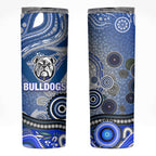 Canterbury Bankstown Bulldogs Rugby Skinny Tumbler Australian Aboriginal Dot Painting Style