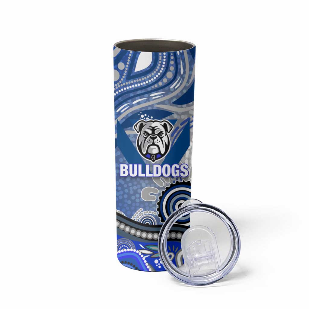 Canterbury Bankstown Bulldogs Rugby Skinny Tumbler Australian Aboriginal Dot Painting Style