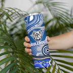 Canterbury Bankstown Bulldogs Rugby Skinny Tumbler Australian Aboriginal Dot Painting Style