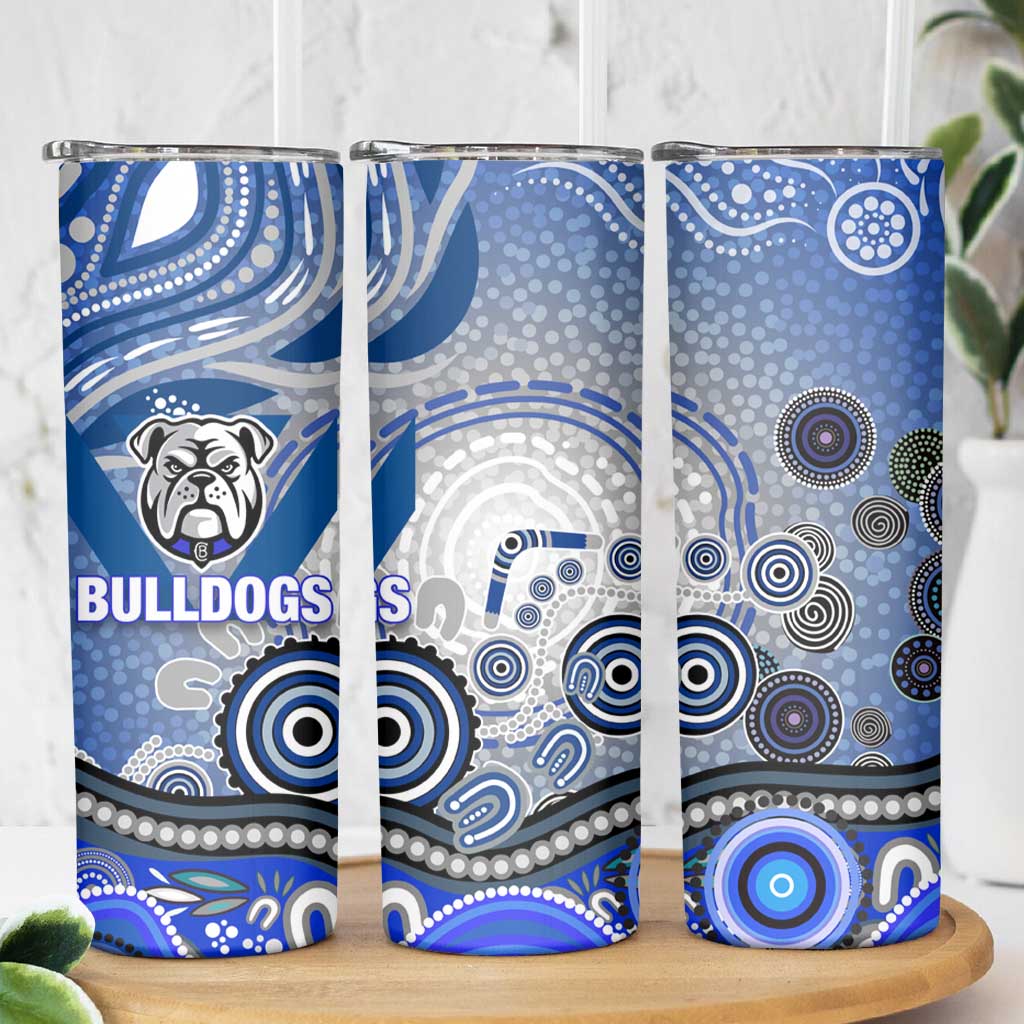 Canterbury Bankstown Bulldogs Rugby Skinny Tumbler Australian Aboriginal Dot Painting Style