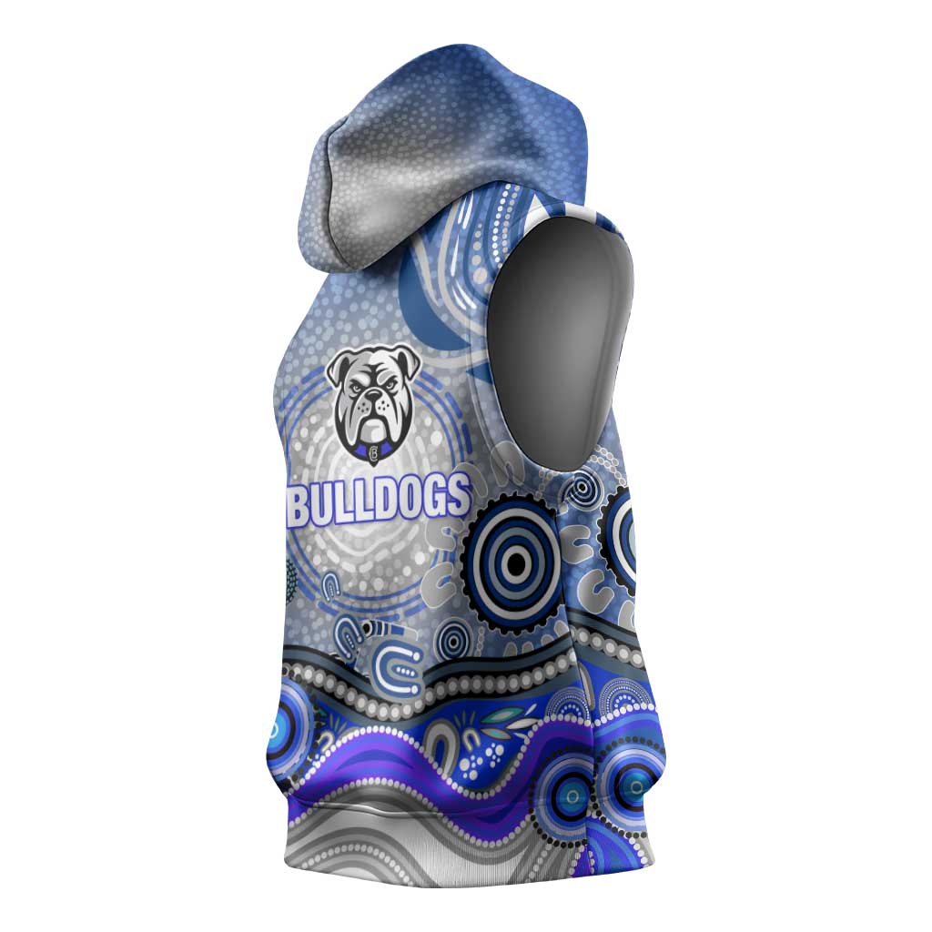 Canterbury Bankstown Bulldogs Rugby Sleeveless Hoodie Australian Aboriginal Dot Painting Style