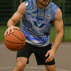 Canterbury Bankstown Bulldogs Rugby Sleeveless Hoodie Australian Aboriginal Dot Painting Style