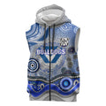 Canterbury Bankstown Bulldogs Rugby Sleeveless Zip Hoodie Australian Aboriginal Dot Painting Style