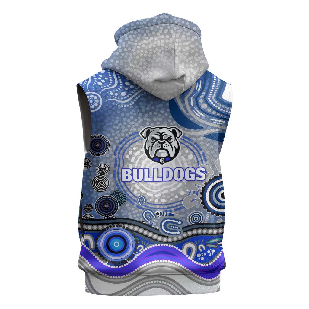 Canterbury Bankstown Bulldogs Rugby Sleeveless Zip Hoodie Australian Aboriginal Dot Painting Style