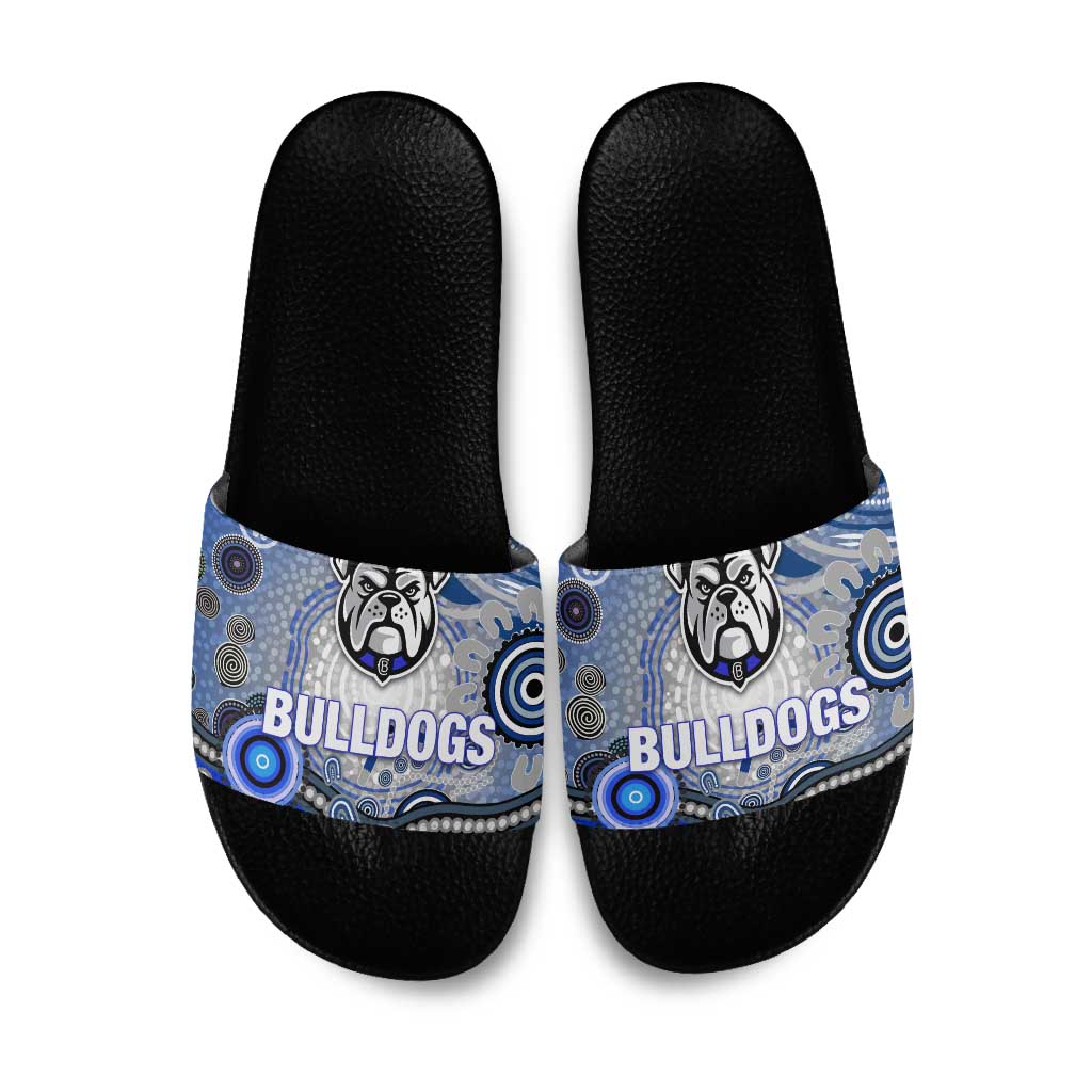 Canterbury Bankstown Bulldogs Rugby Slide Sandals Australian Aboriginal Dot Painting Style