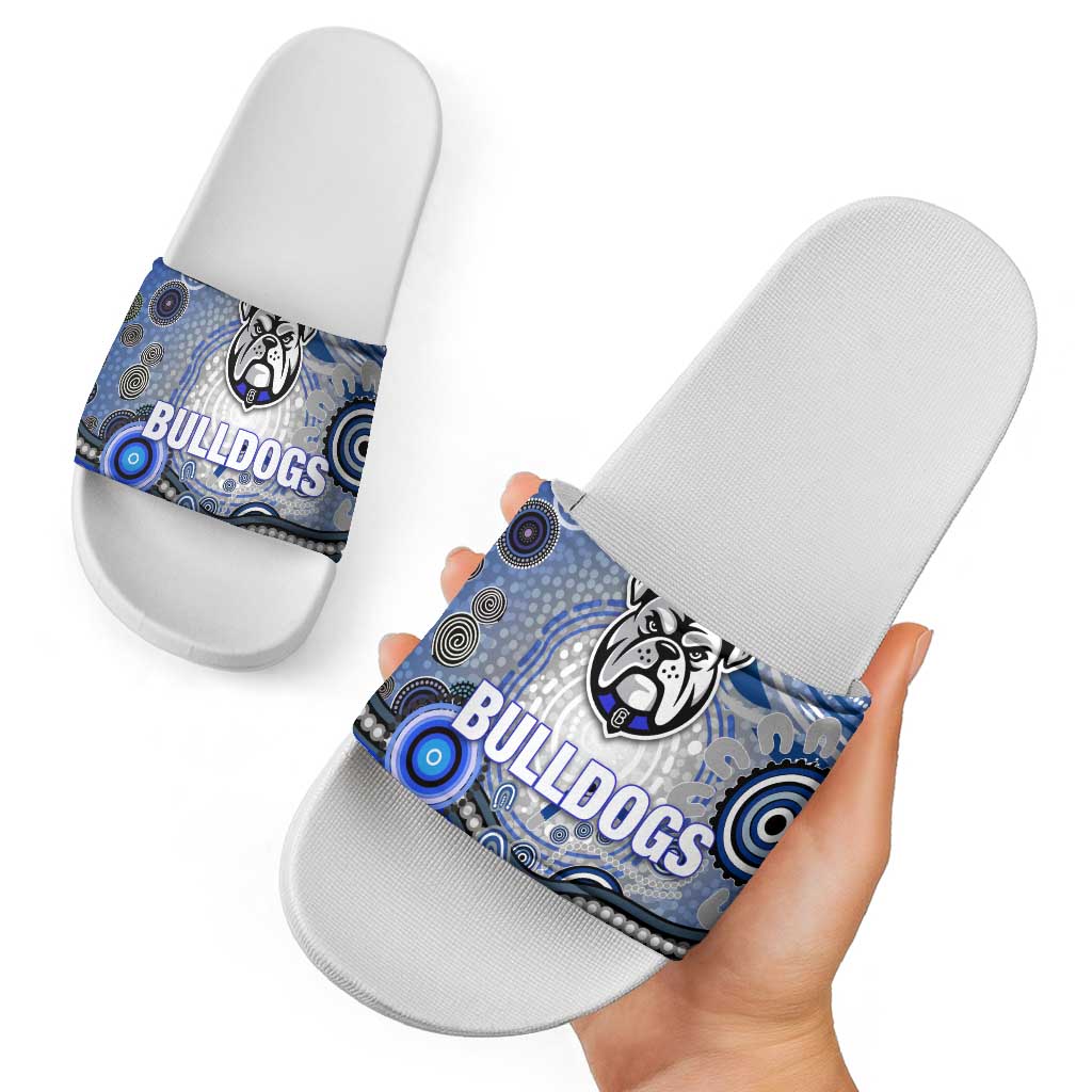 Canterbury Bankstown Bulldogs Rugby Slide Sandals Australian Aboriginal Dot Painting Style
