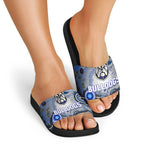 Canterbury Bankstown Bulldogs Rugby Slide Sandals Australian Aboriginal Dot Painting Style