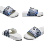 Canterbury Bankstown Bulldogs Rugby Slide Sandals Australian Aboriginal Dot Painting Style