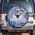 Canterbury Bankstown Bulldogs Rugby Spare Tire Cover Australian Aboriginal Dot Painting Style