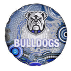 Canterbury Bankstown Bulldogs Rugby Spare Tire Cover Australian Aboriginal Dot Painting Style