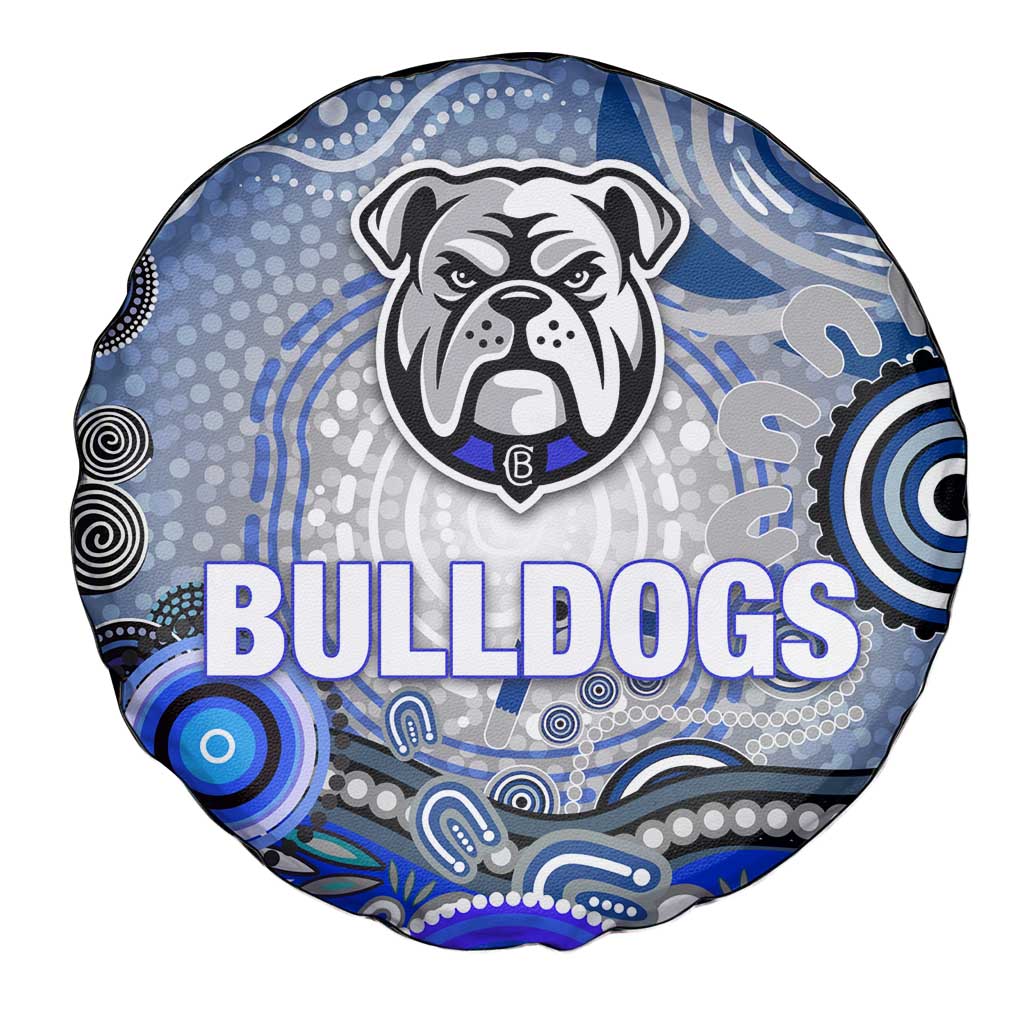 Canterbury Bankstown Bulldogs Rugby Spare Tire Cover Australian Aboriginal Dot Painting Style