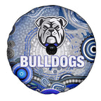 Canterbury Bankstown Bulldogs Rugby Spare Tire Cover Australian Aboriginal Dot Painting Style