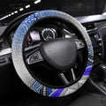Canterbury Bankstown Bulldogs Rugby Steering Wheel Cover Australian Aboriginal Dot Painting Style