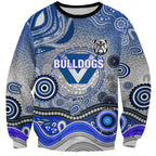 Canterbury Bankstown Bulldogs Rugby Sweatshirt Australian Aboriginal Dot Painting Style