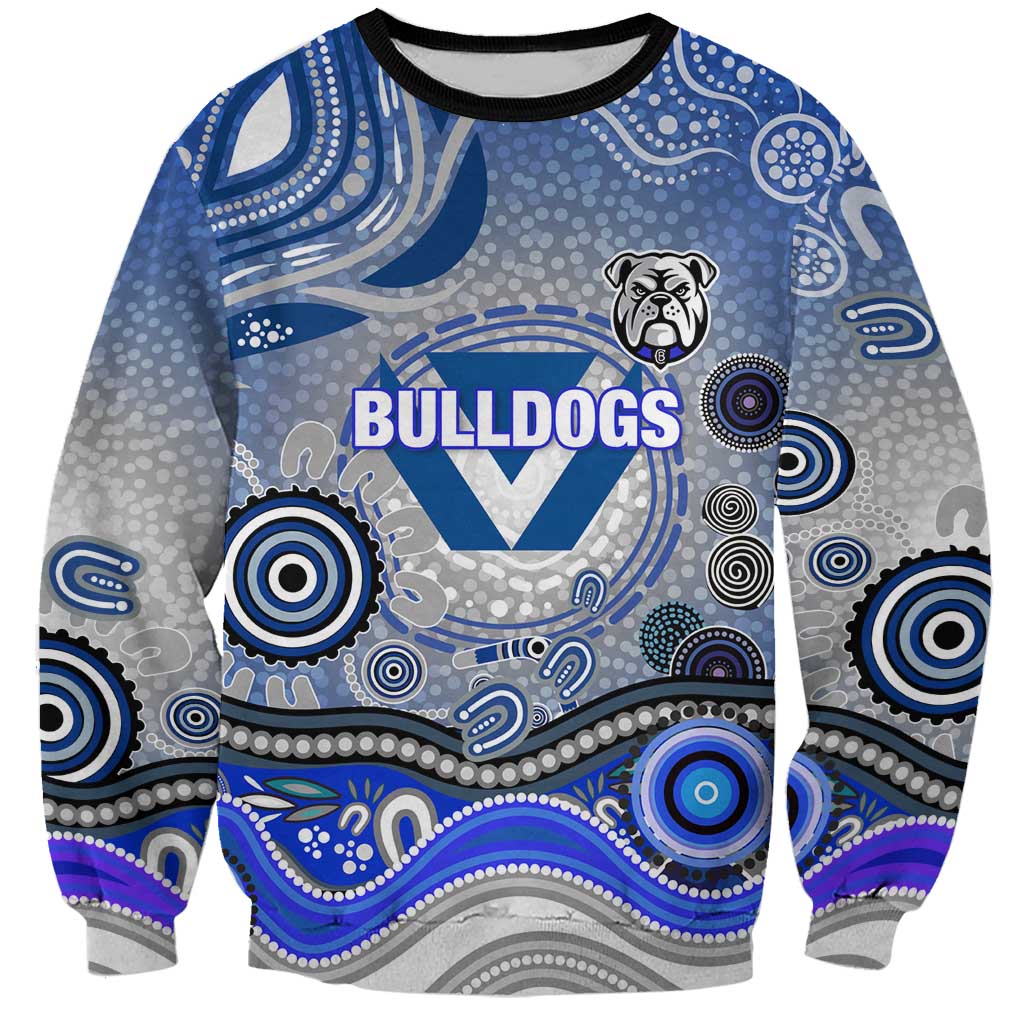 Canterbury Bankstown Bulldogs Rugby Sweatshirt Australian Aboriginal Dot Painting Style