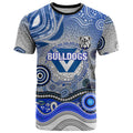 Canterbury Bankstown Bulldogs Rugby T Shirt Australian Aboriginal Dot Painting Style
