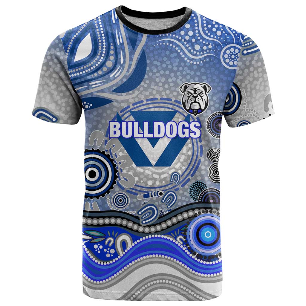 Canterbury Bankstown Bulldogs Rugby T Shirt Australian Aboriginal Dot Painting Style